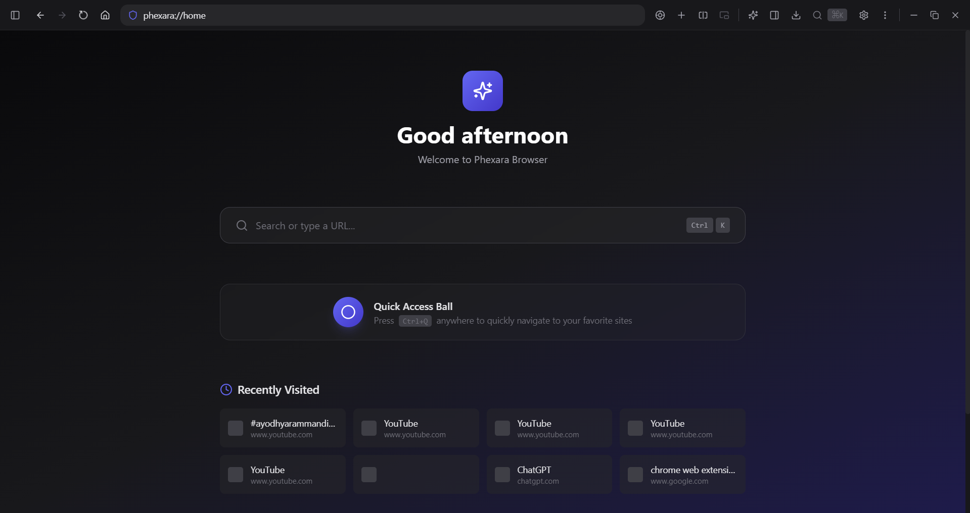 Main Browser Interface